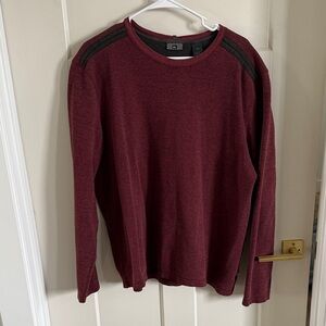Burgundy Long Sleeve Shirt with Black Accents